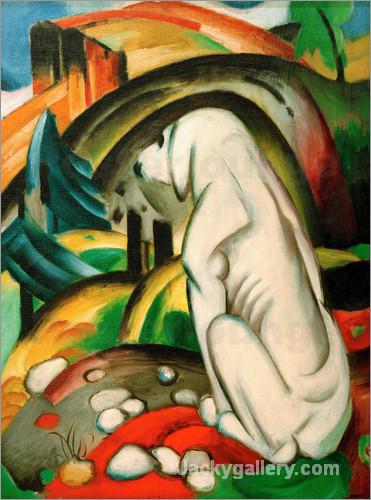 The white dog by Franz Marc paintings reproduction